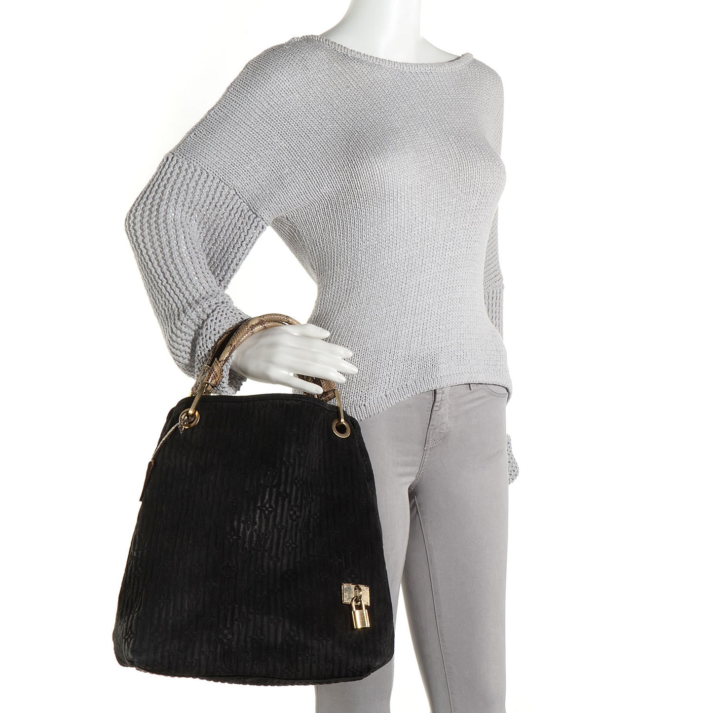 Monogram Python Suede Embossed Whisper GM Khol