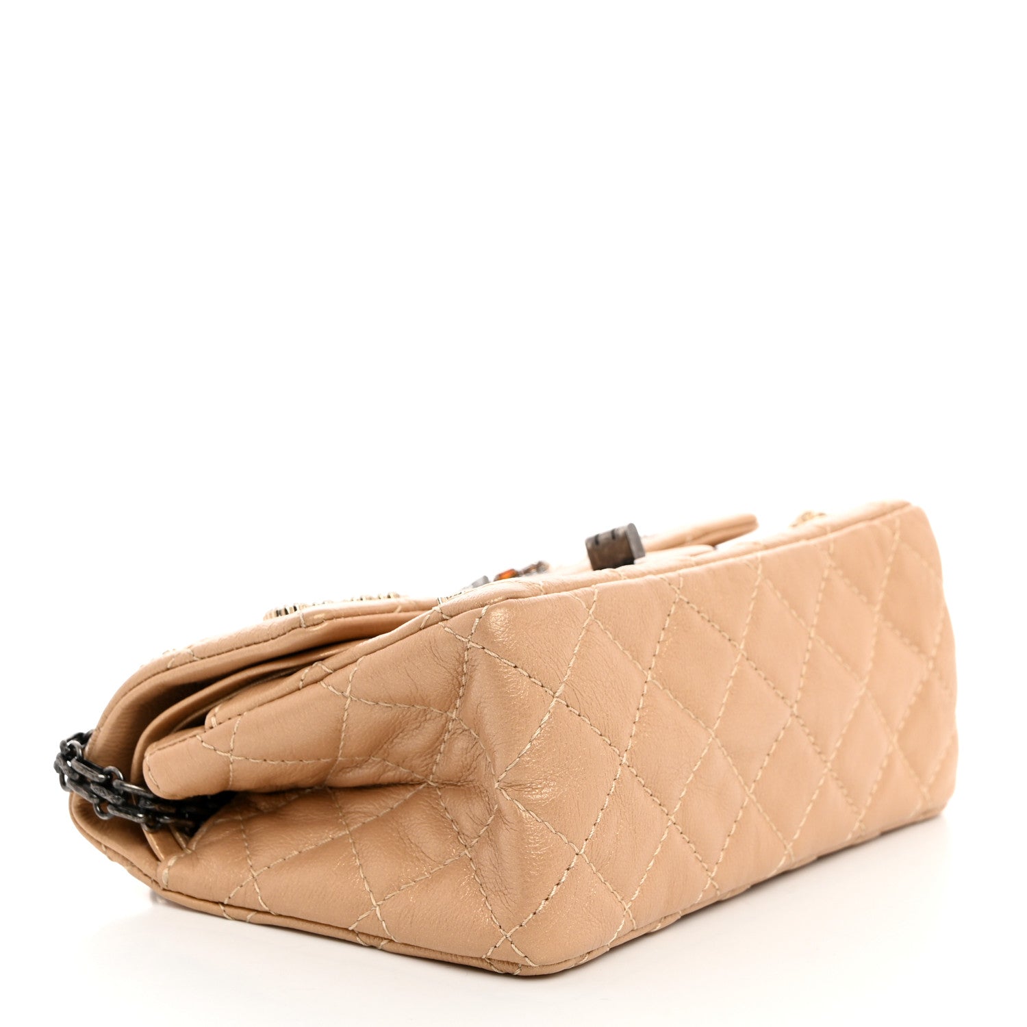 Chanel Metallic Calfskin Quilted Lucky Charms 2.55 Reissue 224 Flap Gold 4 of 10