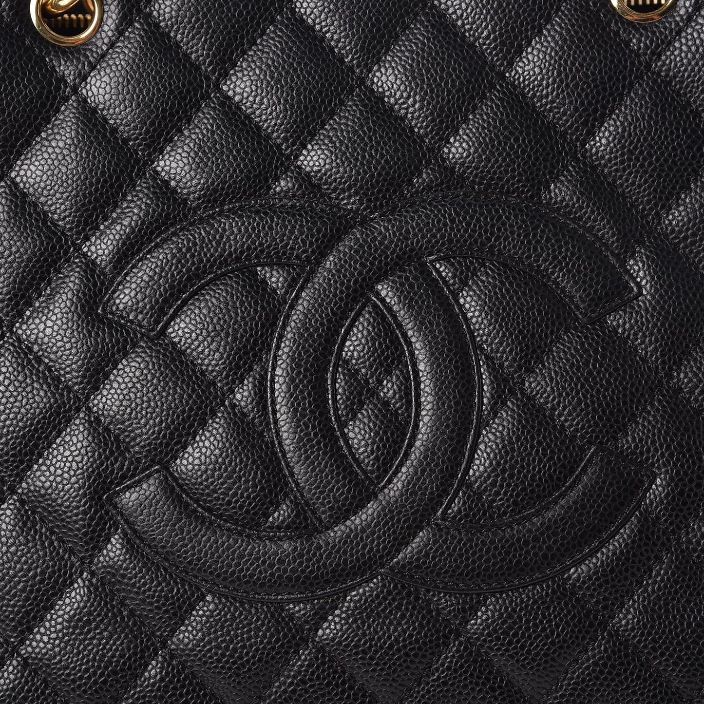Caviar Quilted Grand Shopping Tote GST Black
