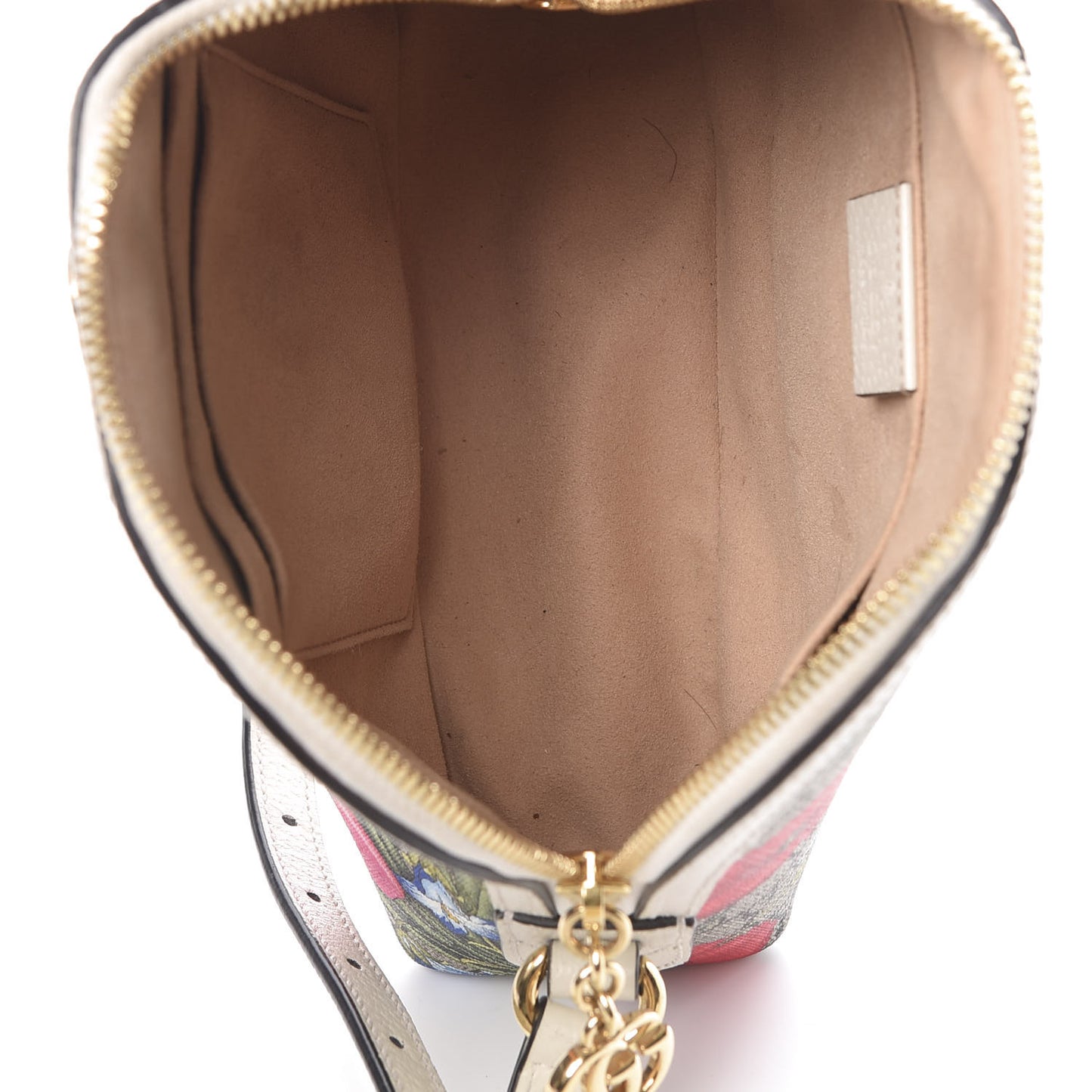 GG Supreme Monogram Flora Web GG Small Ophidia Dome Shoulder Bag White