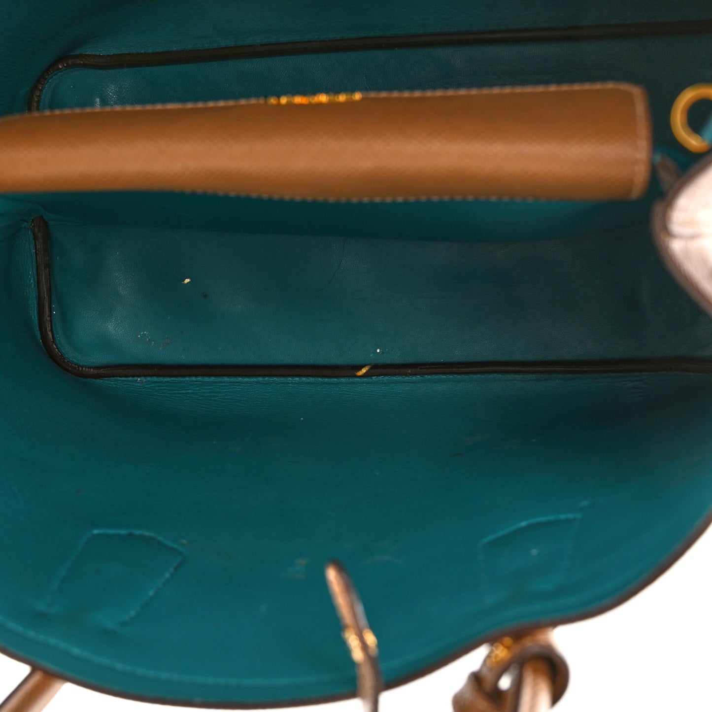 Saffiano Cuir Small Double Bag Cannella Cocco