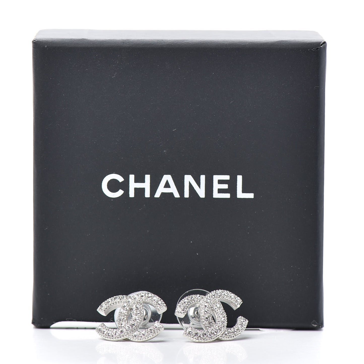 Crystal CC Earrings Silver