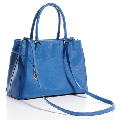 Prada Saffiano Lux Medium Tote Cobalto 3 of 9