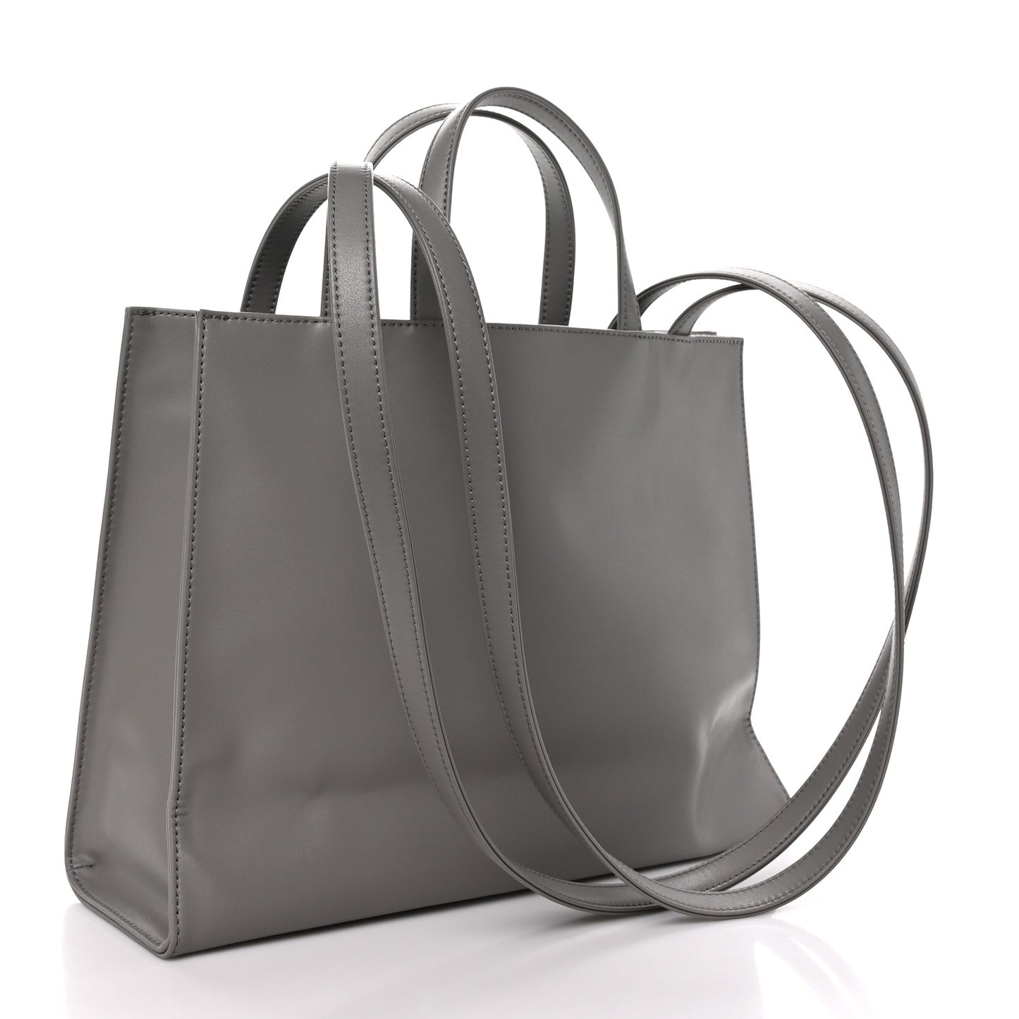 Vegan Leather Medium Shopping Bag Grey