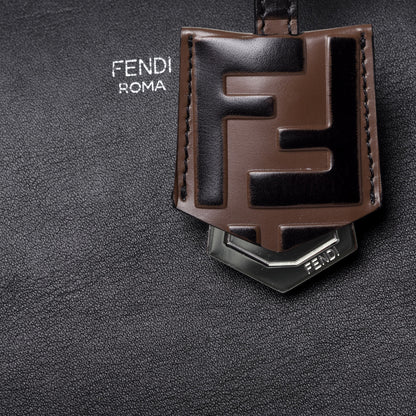 Fendi Vitello Dolce Bi-Color FF 1974 Embossed Medium By The Way Boston Bag Black Maya 11 of 11
