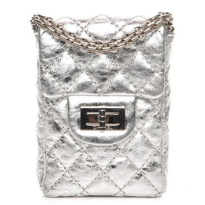 Chanel Aged Calfskin Quilted 2.55 Reissue Phone Case Silver 1 of 7