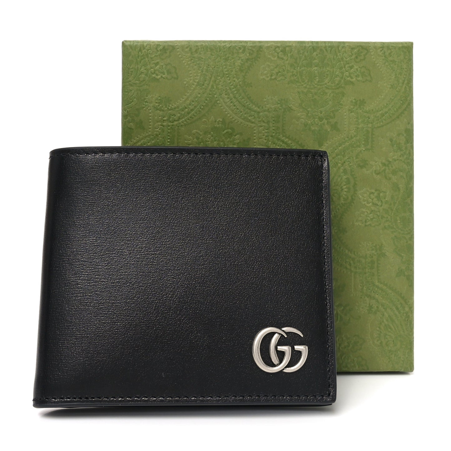 Smooth Calfskin GG Marmont Bi-Fold Wallet Black