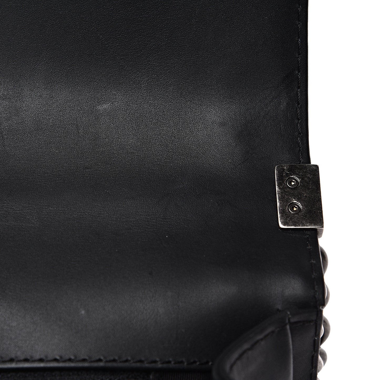 Lambskin Quilted Large Boy Flap Black
