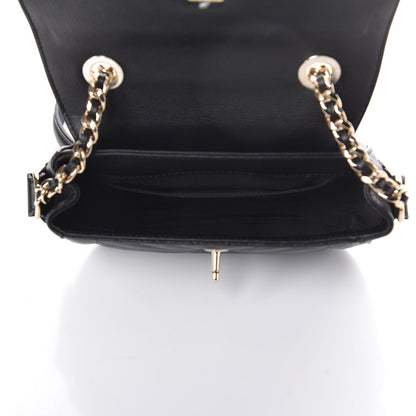 Chanel Calfskin Chevron Quilted Mini Messenger Flap Black 5 of 7