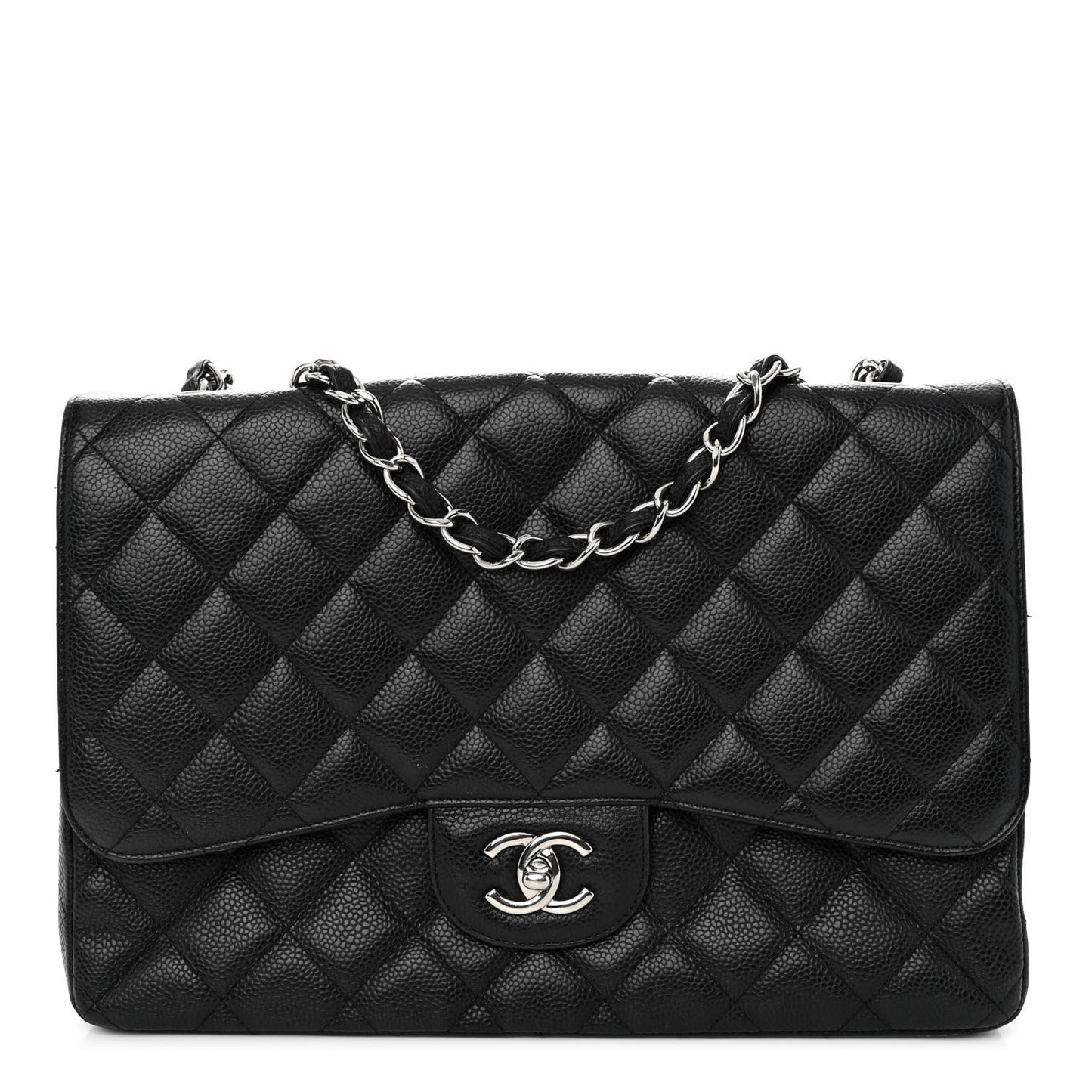 Caviar Quilted Jumbo Single Flap Black