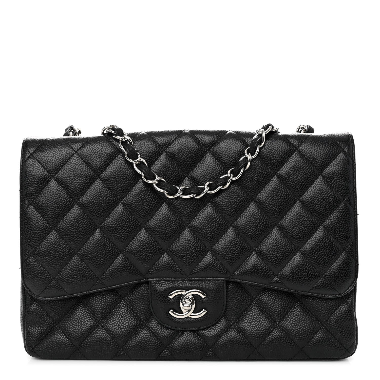 Chanel Caviar Quilted Jumbo Single Flap Black 1 of 10