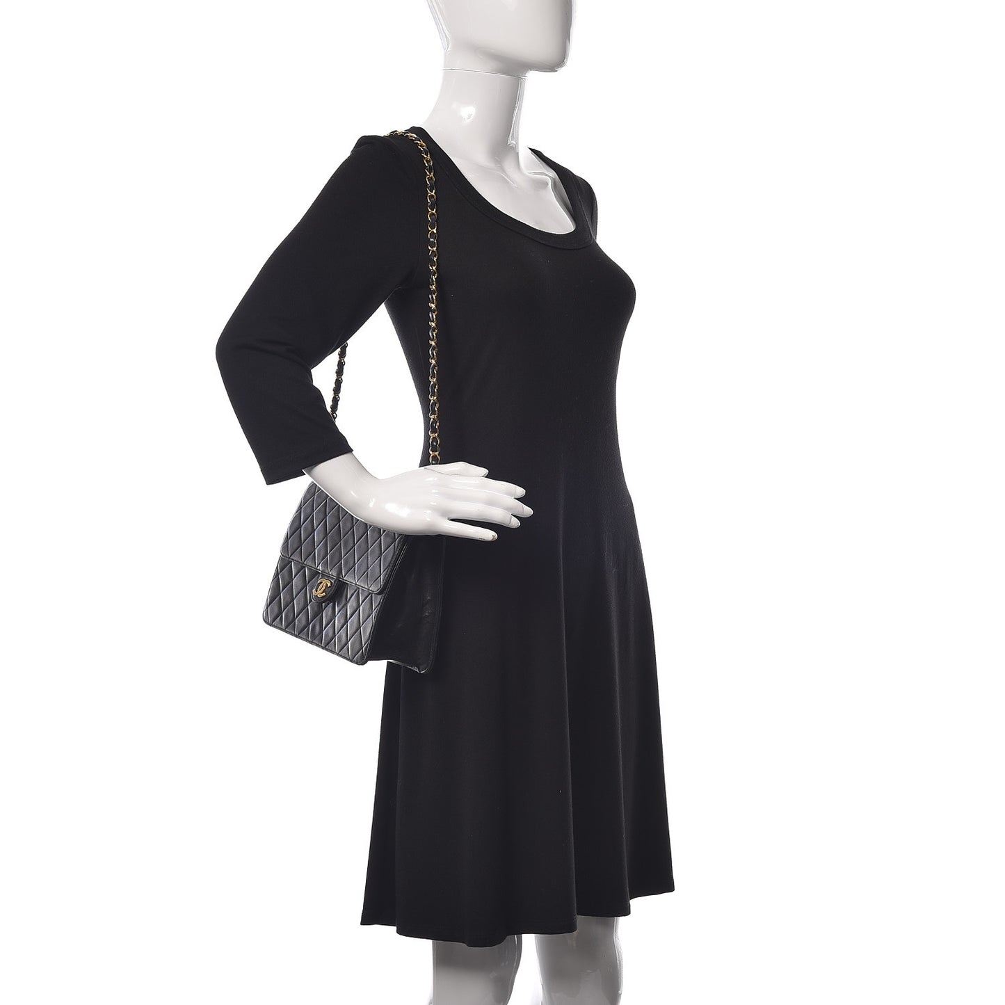 Lambskin Quilted Medium Single Flap Black