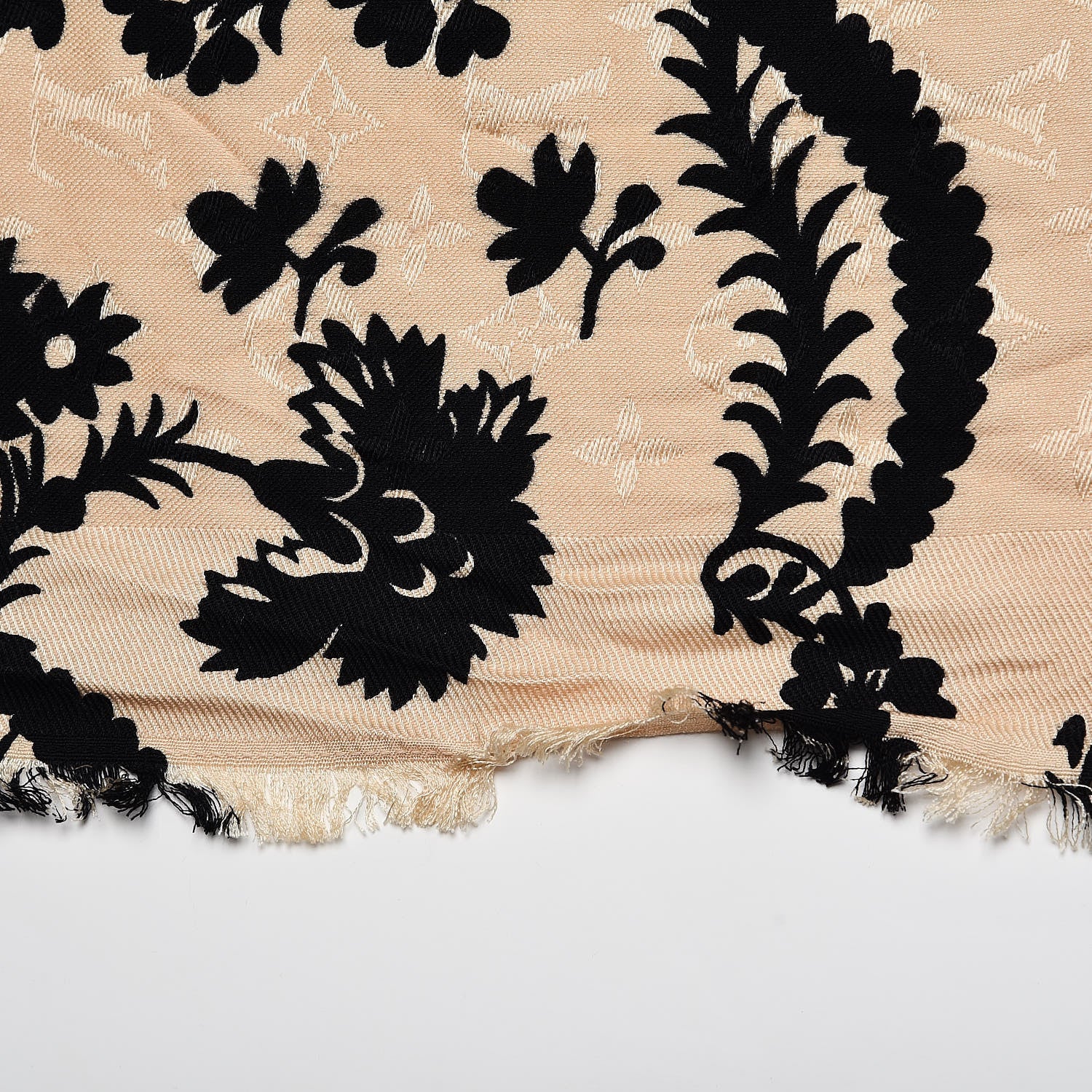 Louis Vuitton Silk Wool Monogram Flower Scarf Dune 4 of 5