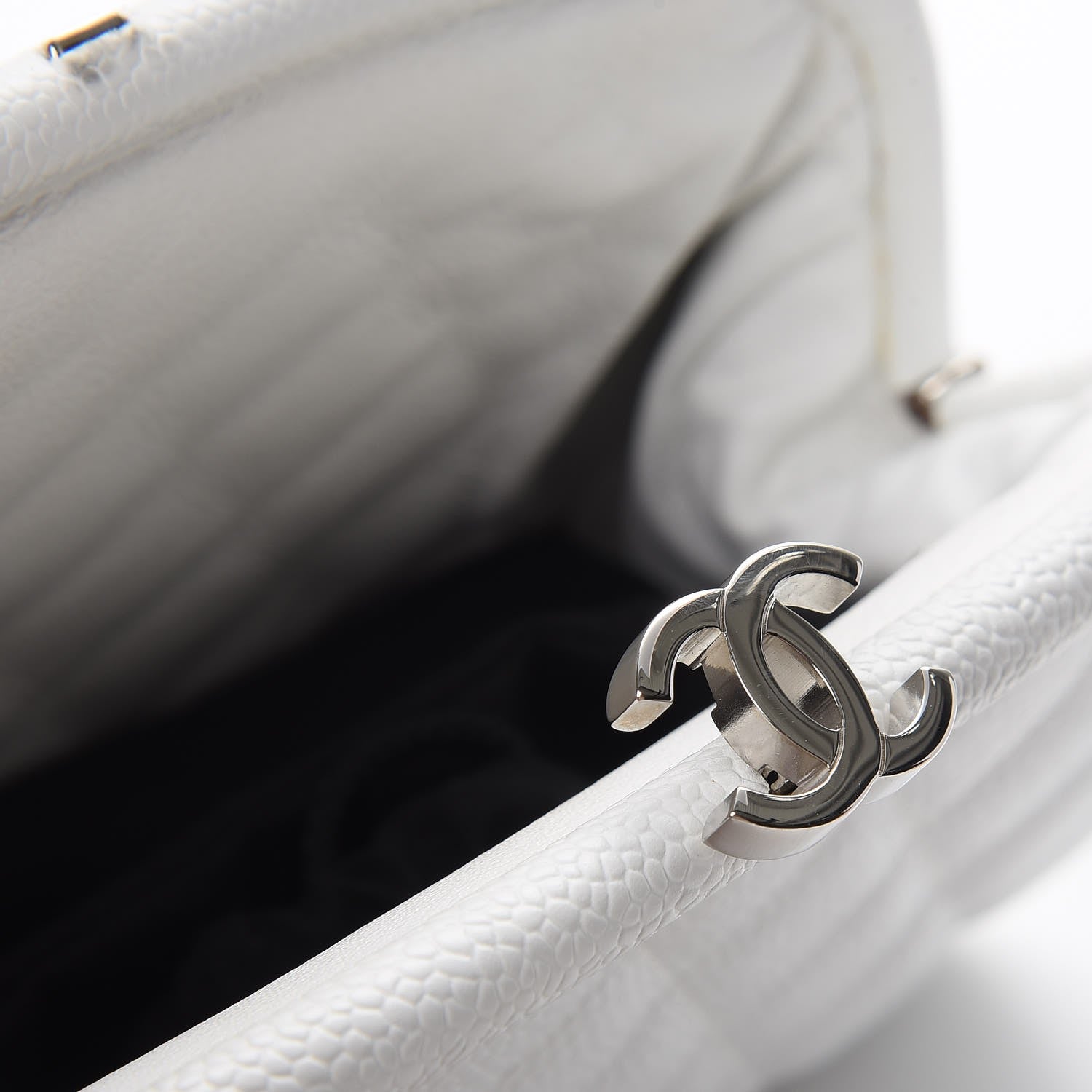 Chanel Caviar Quilted Timeless Clutch White 14 of 14