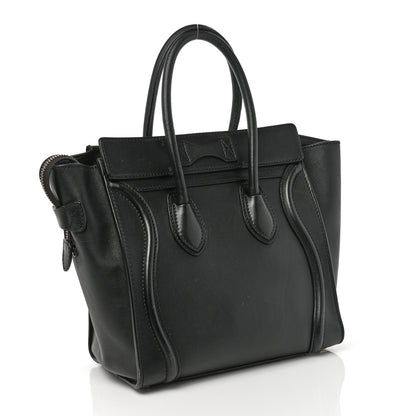 Celine Smooth Calfskin Micro Luggage Black 3 of 10