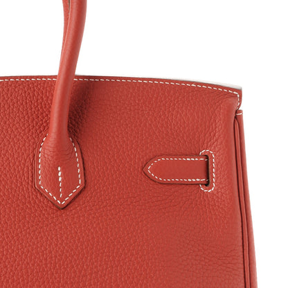 Hermes Togo Horseshoe Birkin 35 Sanguine White 12 of 42
