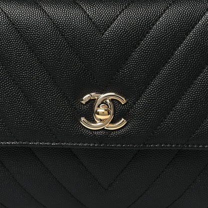Chanel Caviar Chevron Quilted Mini Coco Handle Flap Black 8 of 11
