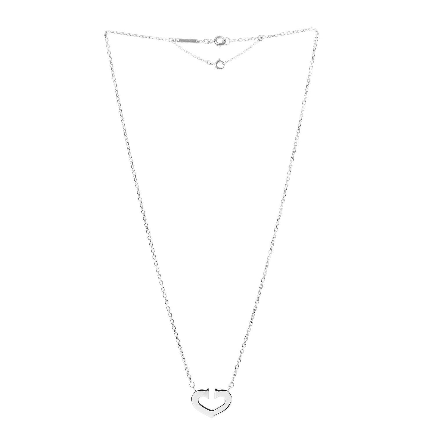18K White Gold Medium Hearts and Symbols Necklace