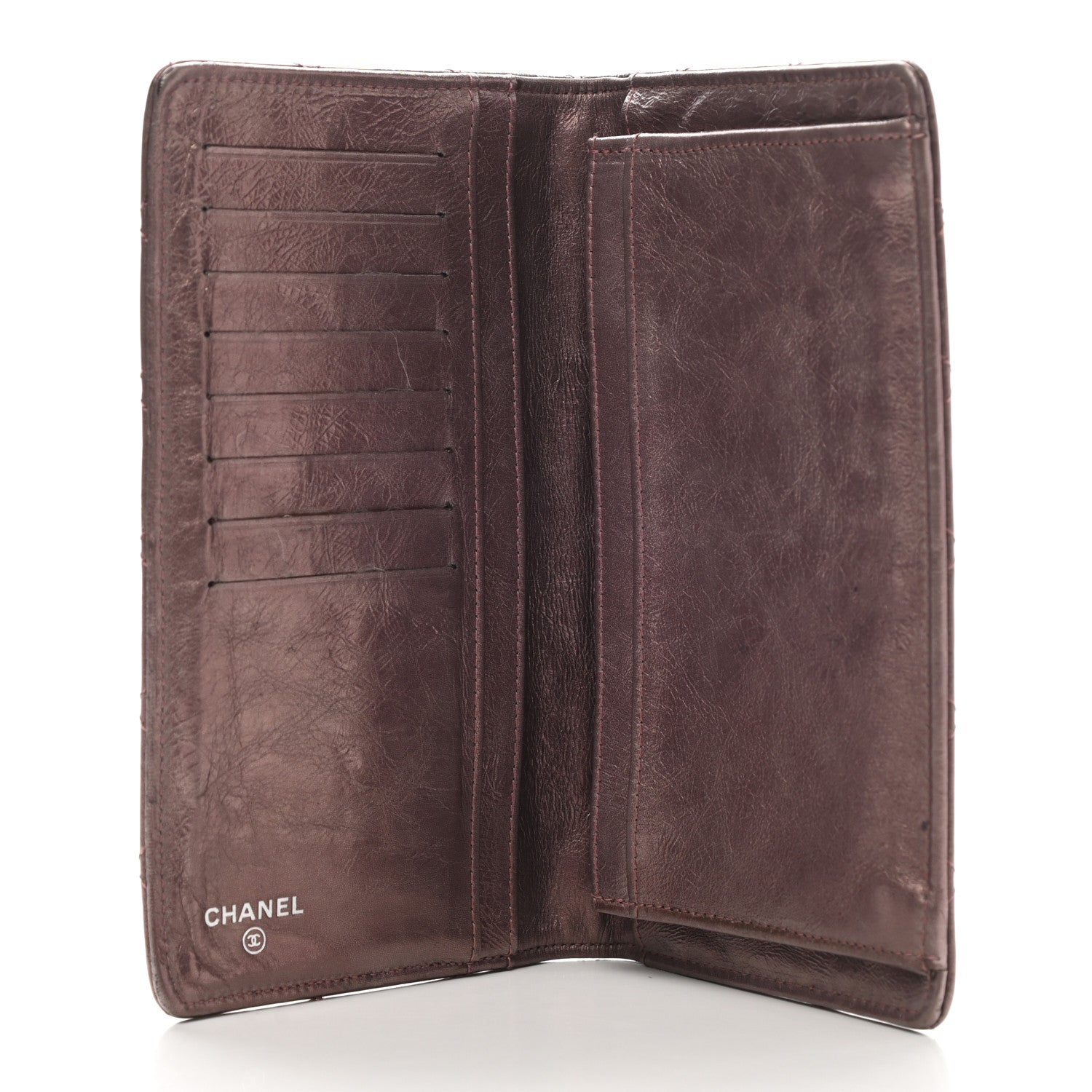 Chanel Aged Calfskin Quilted Reissue 2.55 Yen Wallet Purple 5 of 14