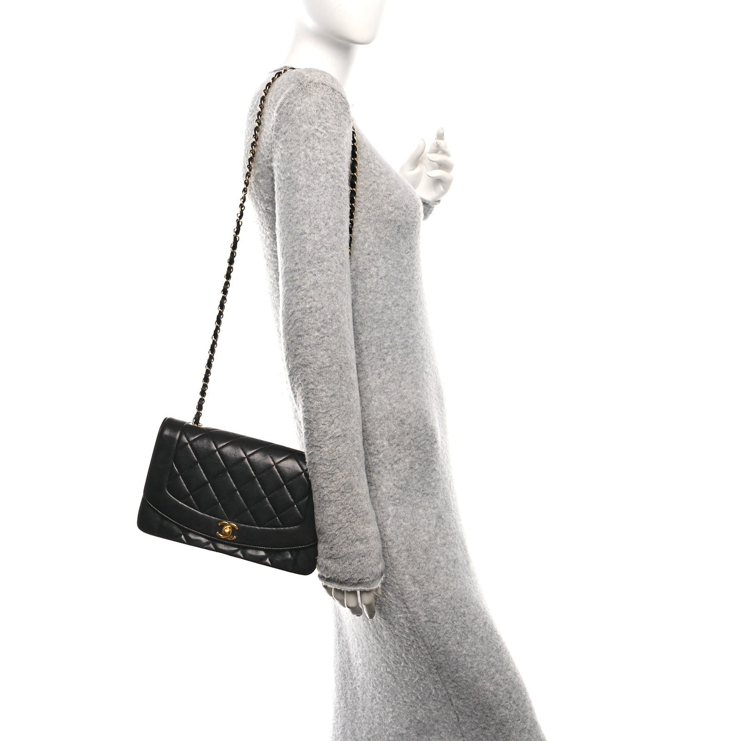 Lambskin Quilted Medium Single Flap Black