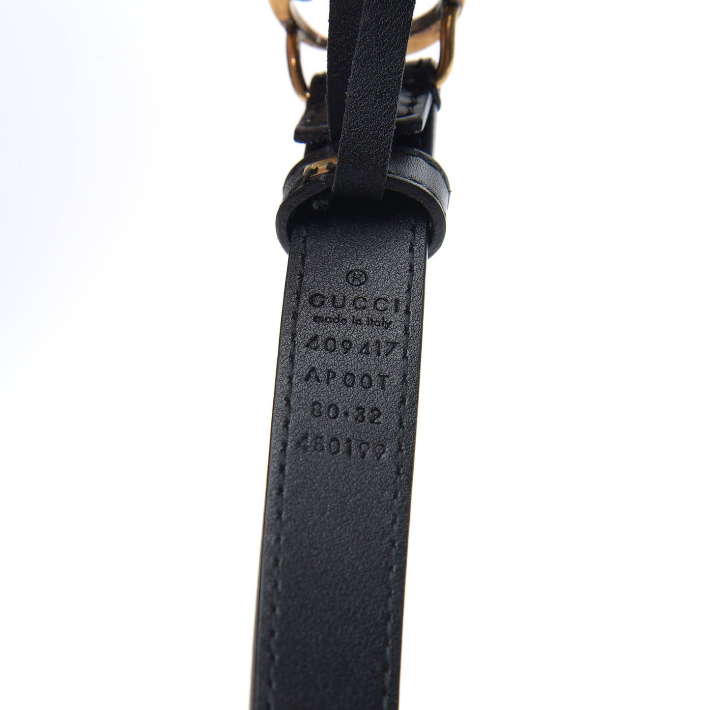 Calfskin Double G 20mm Belt 80 32 Black