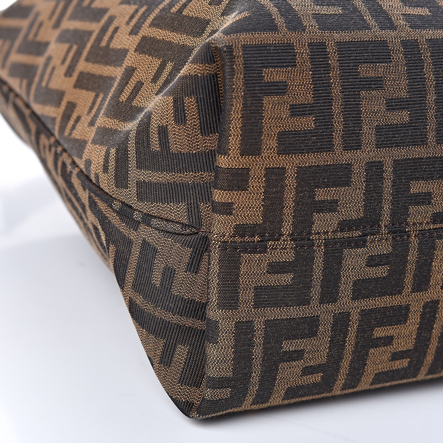 Fendi Zucca Vitello Artic Small Clasp Top Hobo Bag Tobacco Castagna 10 of 11
