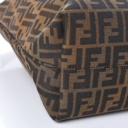 Fendi Zucca Vitello Artic Small Clasp Top Hobo Bag Tobacco Castagna 10 of 11