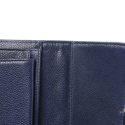 Chanel Metallic Caviar Quilted Reissue Long Flap Wallet Navy Blue 16 of 16