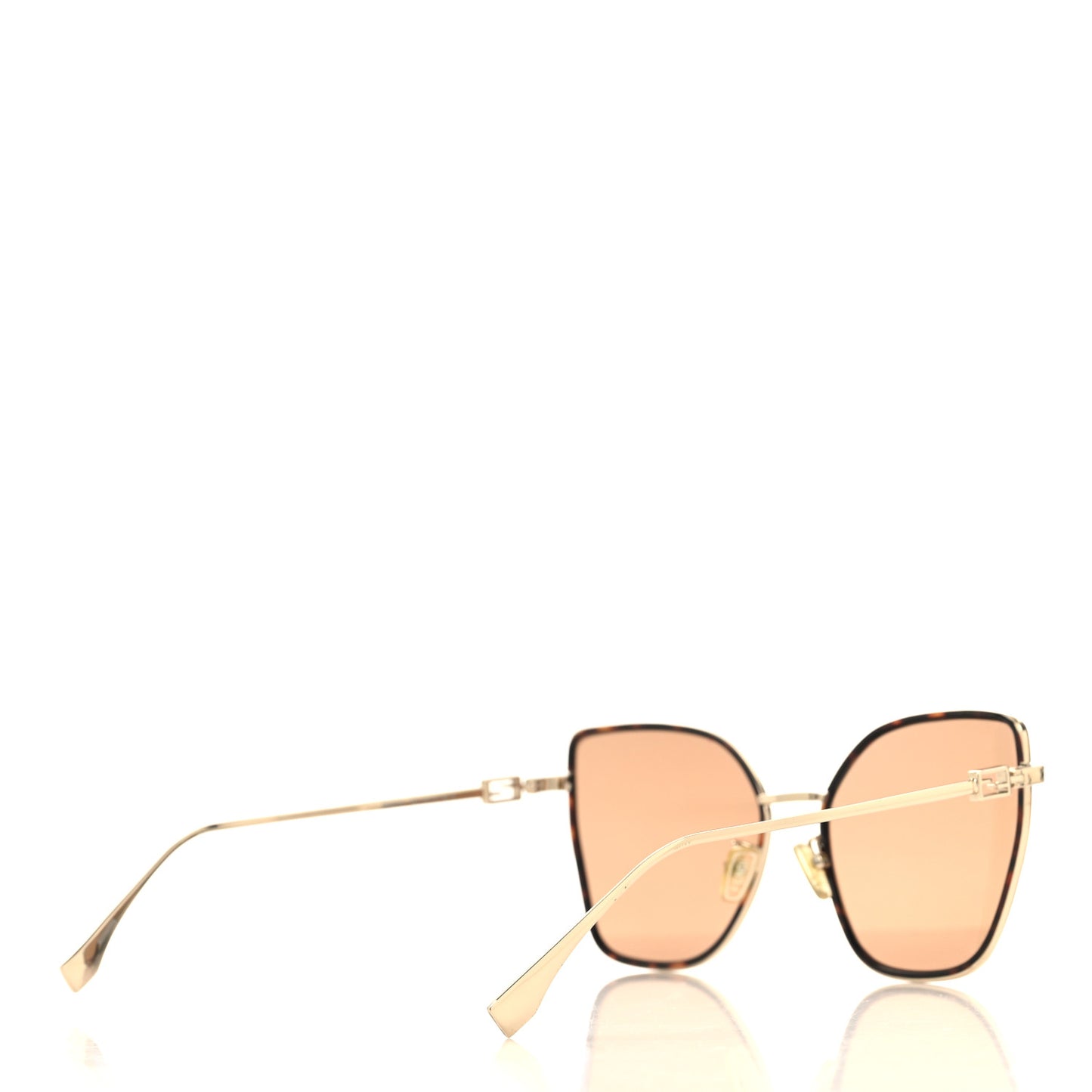 Metal Fendi Forever Sunglasses FE50012U Gold Brown