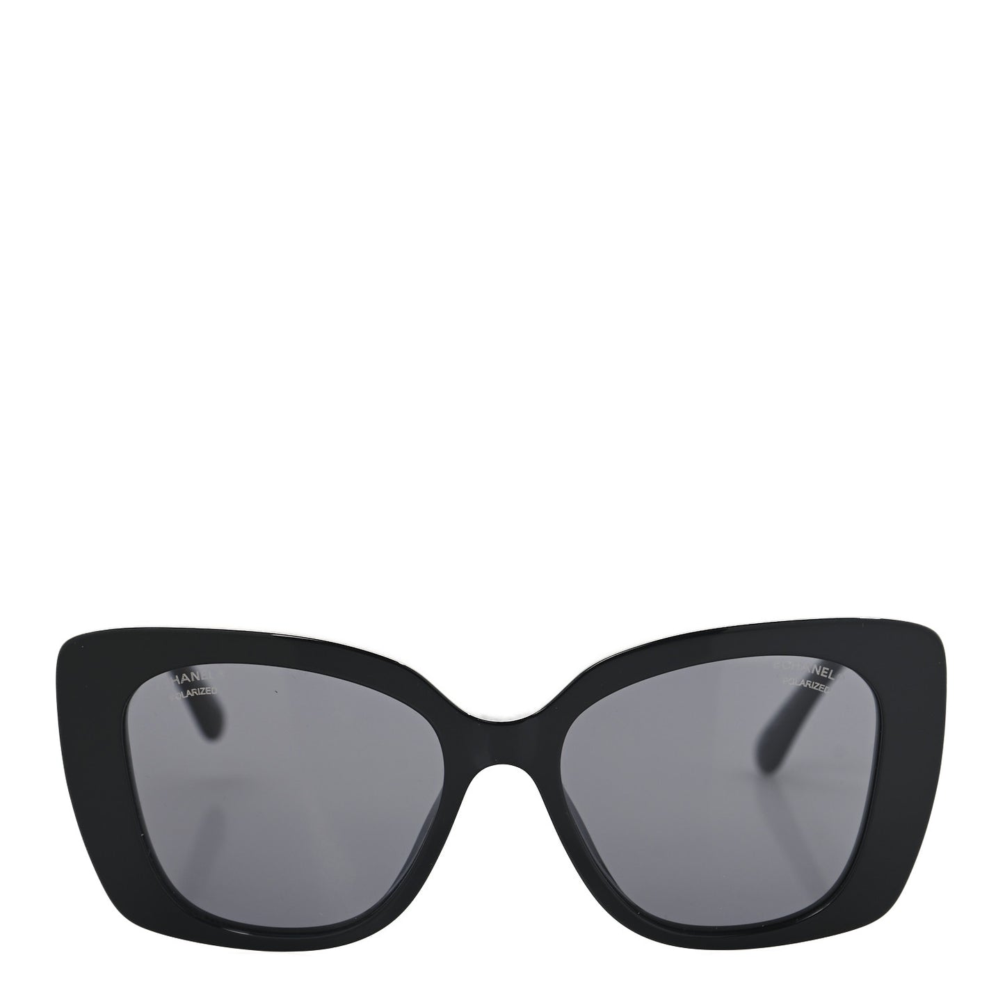 Acetate Strass Polarized Square Sunglasses 5422-B Black