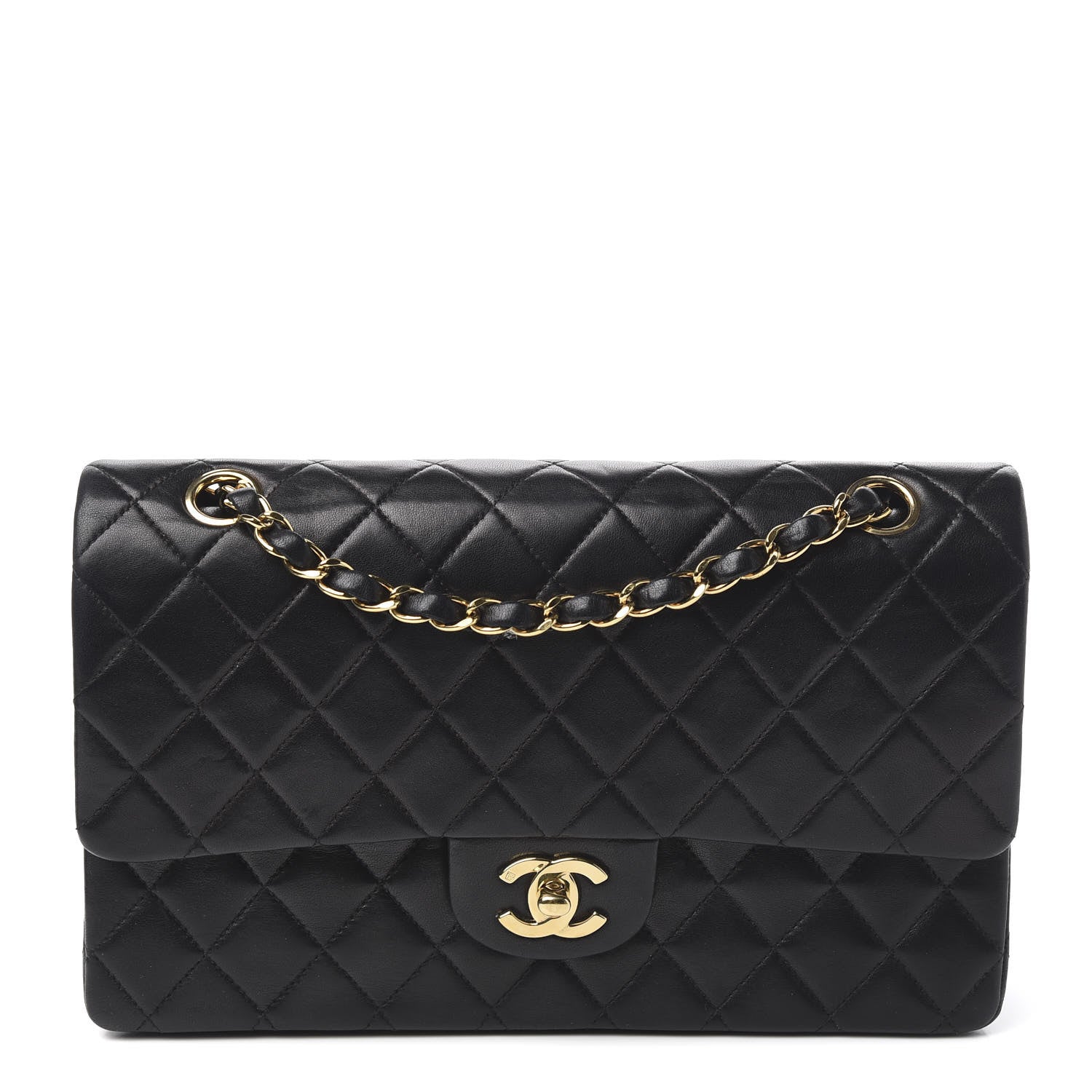 Chanel Lambskin Quilted Medium Double Flap Black 1 of 11