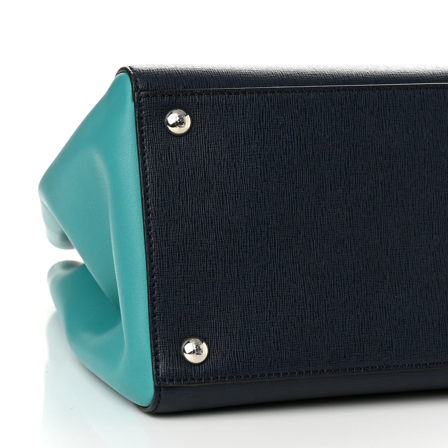 Vitello Elite Colorblock Regular 2Jours Tote Lavagna Lago Oceano
