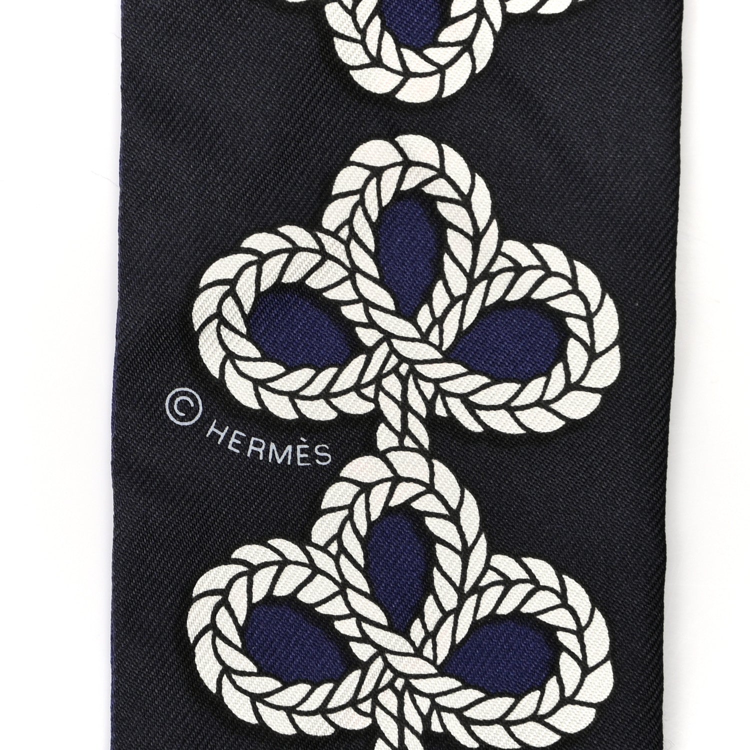 Hermes Silk Galons Et Brandebourg Twilly Indigo Rouge Vif Marine 3 of 4