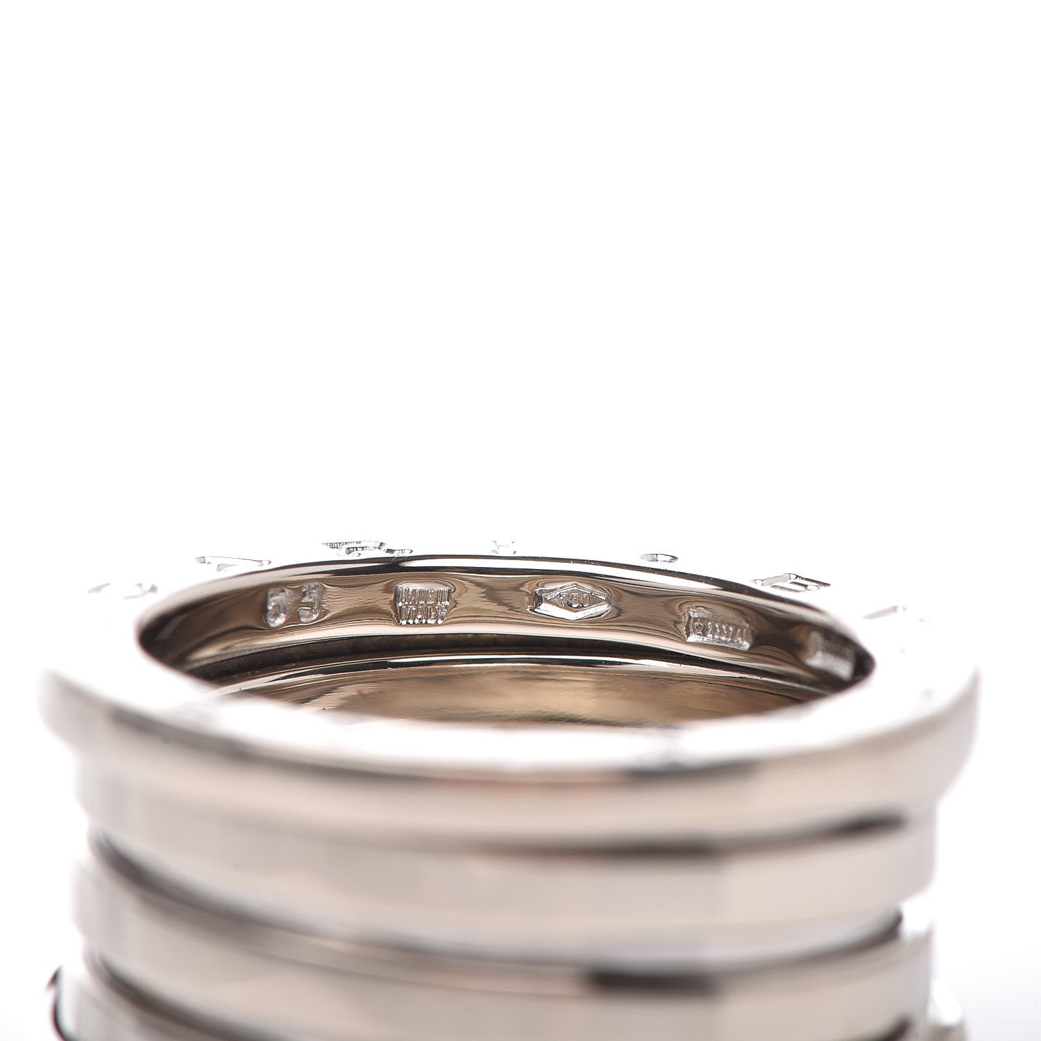 Bulgari 18K White Gold B.Zero1 3 Band Ring 53 6.25 4 of 5