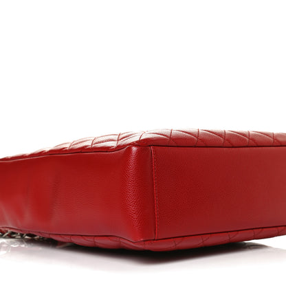 Chanel Caviar Quilted Vertical Grand Shopping Tote GST Red 8 of 11