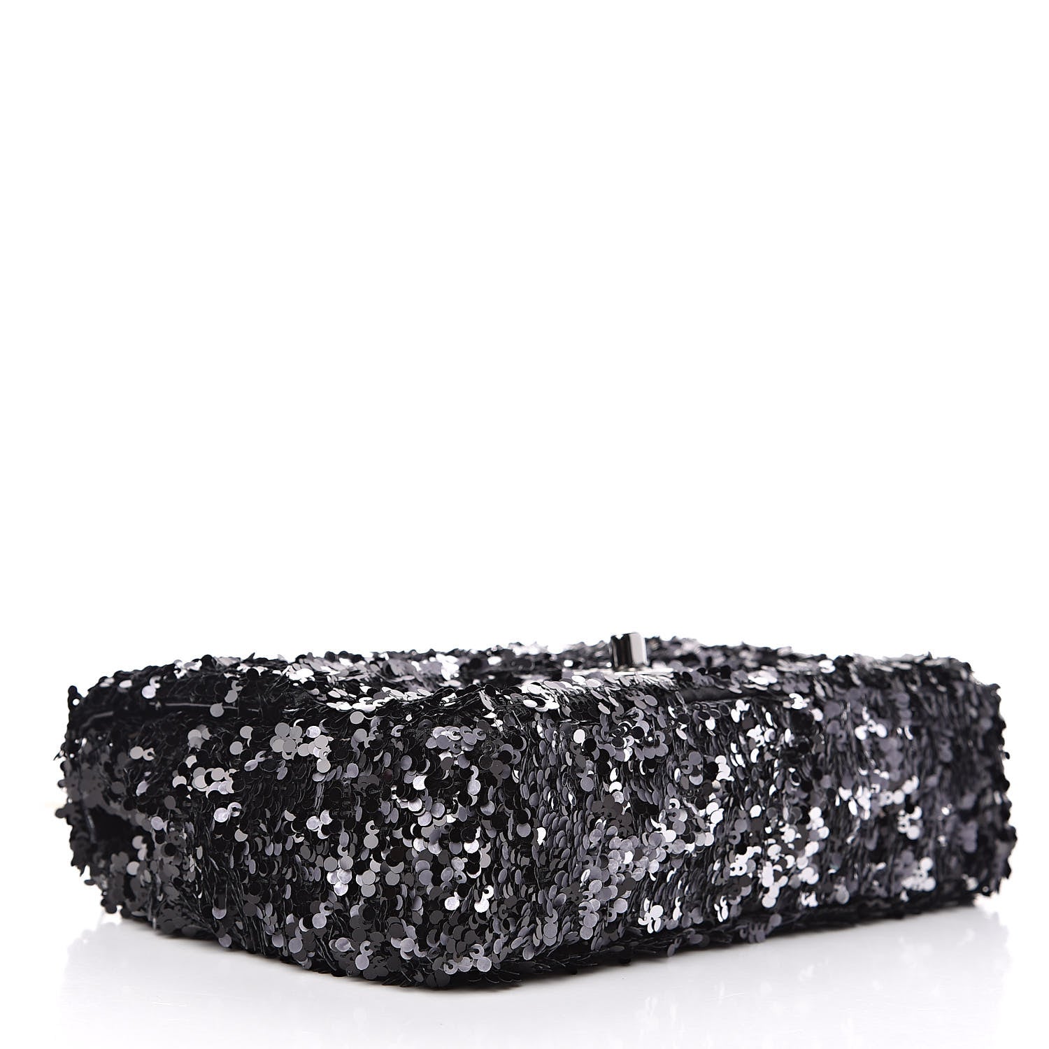 Chanel Sequin Mini Rectangular Single Flap Black Silver 4 of 10