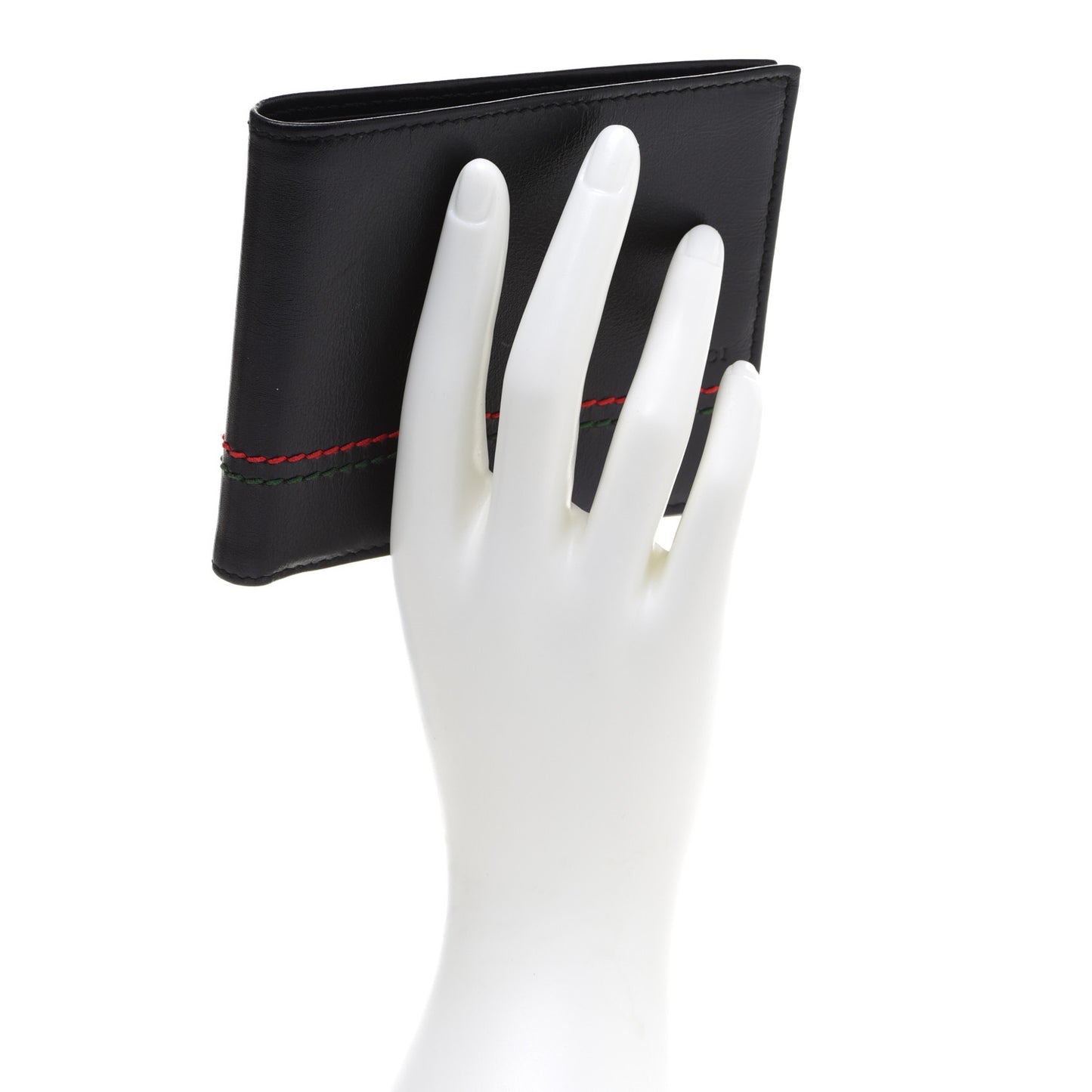 Calfskin Web Bi-Fold Wallet Black