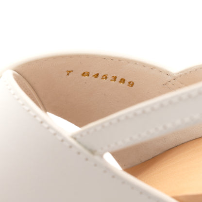 Chanel Calfskin Studded Slingback Clog Sandals 39 White 9 of 10