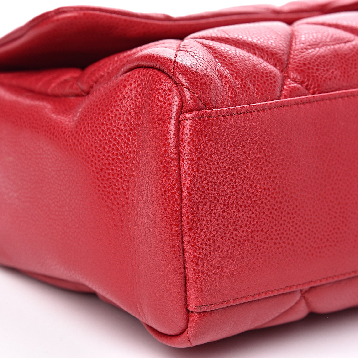 Chanel Glazed Caviar Medium Nature Flap Bag Red 7 of 13
