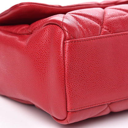 Chanel Glazed Caviar Medium Nature Flap Bag Red 7 of 13