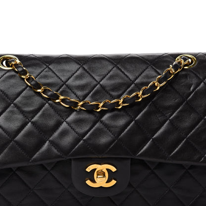 Chanel Lambskin Quilted Medium Double Flap Black 14 of 14
