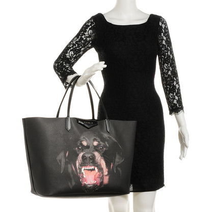 Givenchy Textured Coated Canvas Rottweiler Pint Large Antigona Tote Black 2 of 8