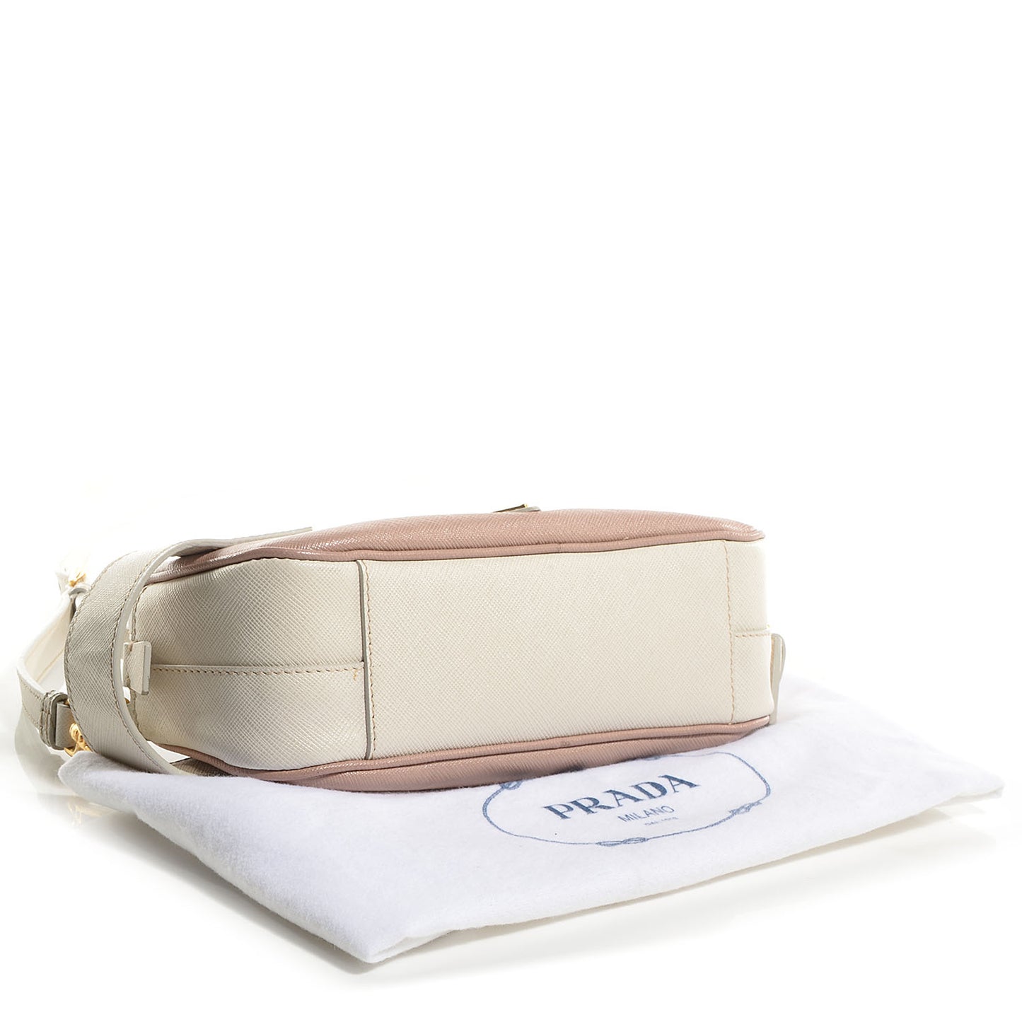 Saffiano Lux Pochette Cammeo Talco