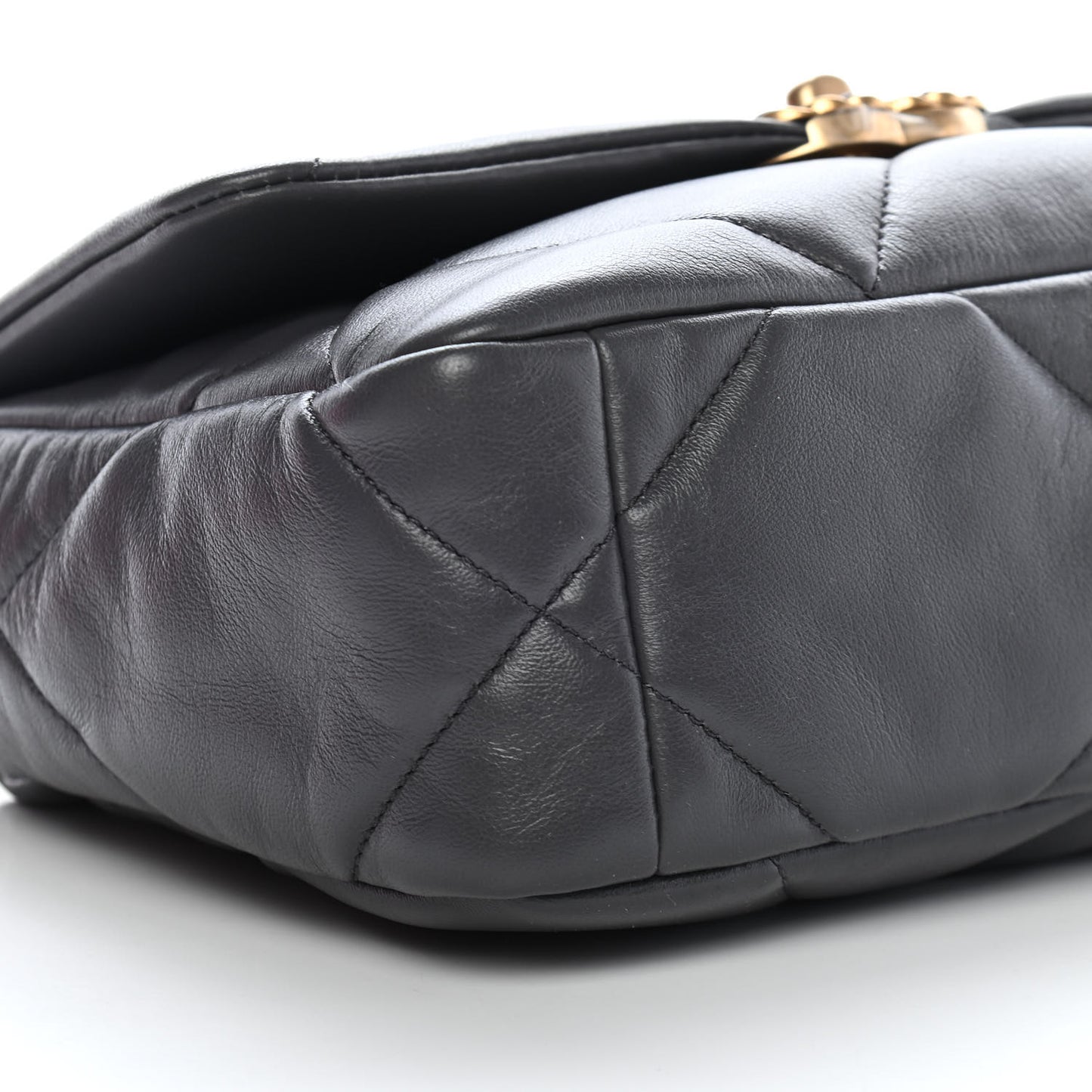 Lambskin Quilted Medium Chanel 19 Flap Dark Grey