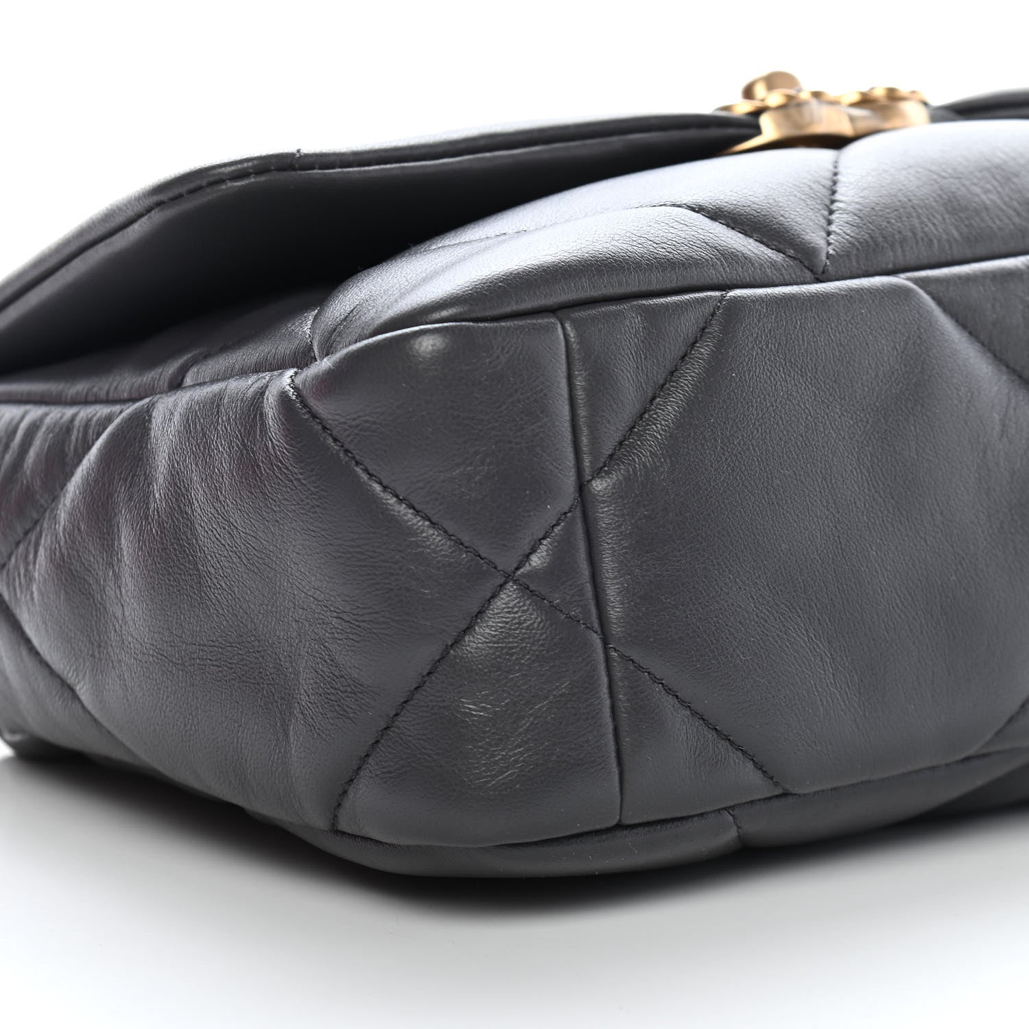 Chanel Lambskin Quilted Medium Chanel 19 Flap Dark Grey 7 of 9