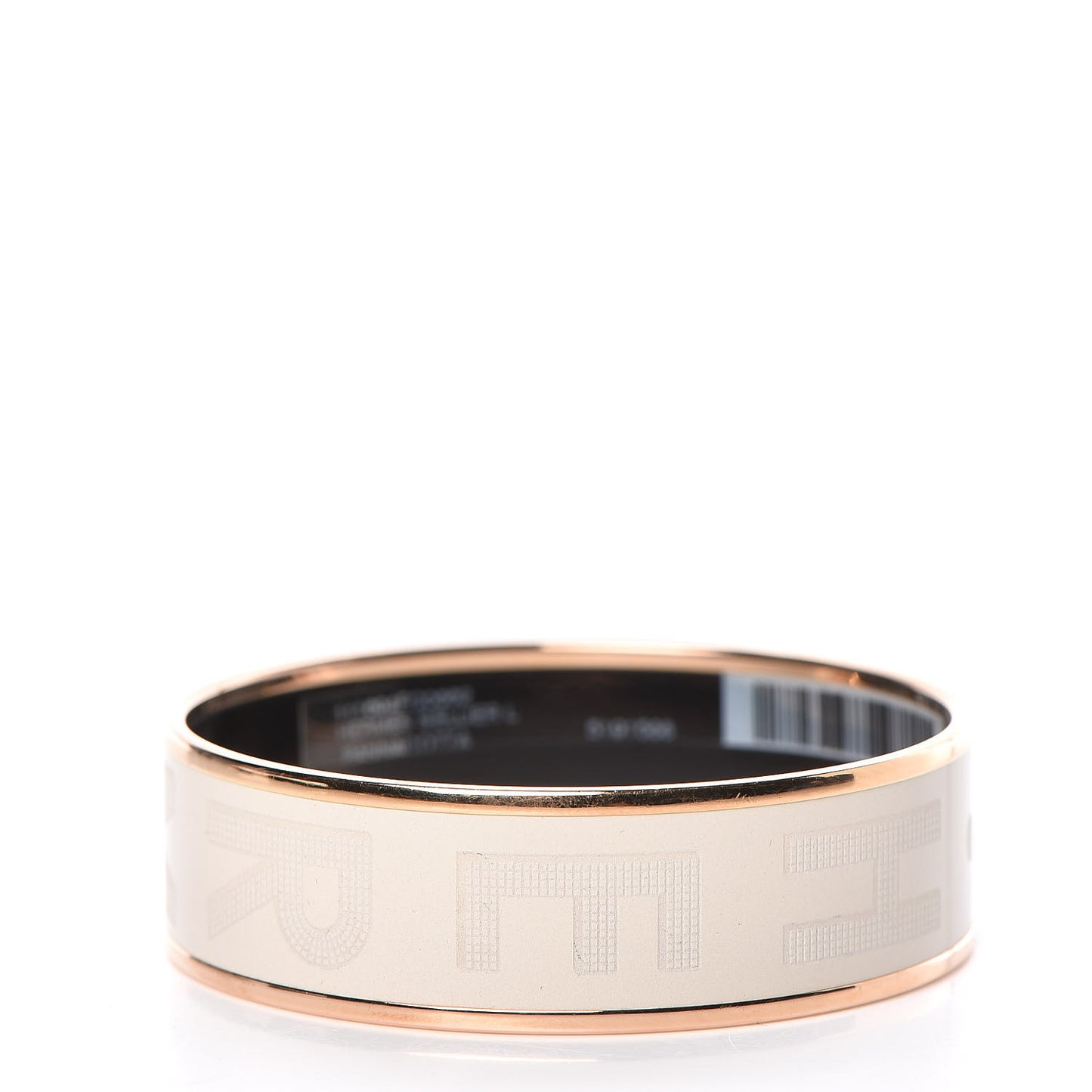 Enamel Wide Printed Sellier Bracelet 62 Pannacotta