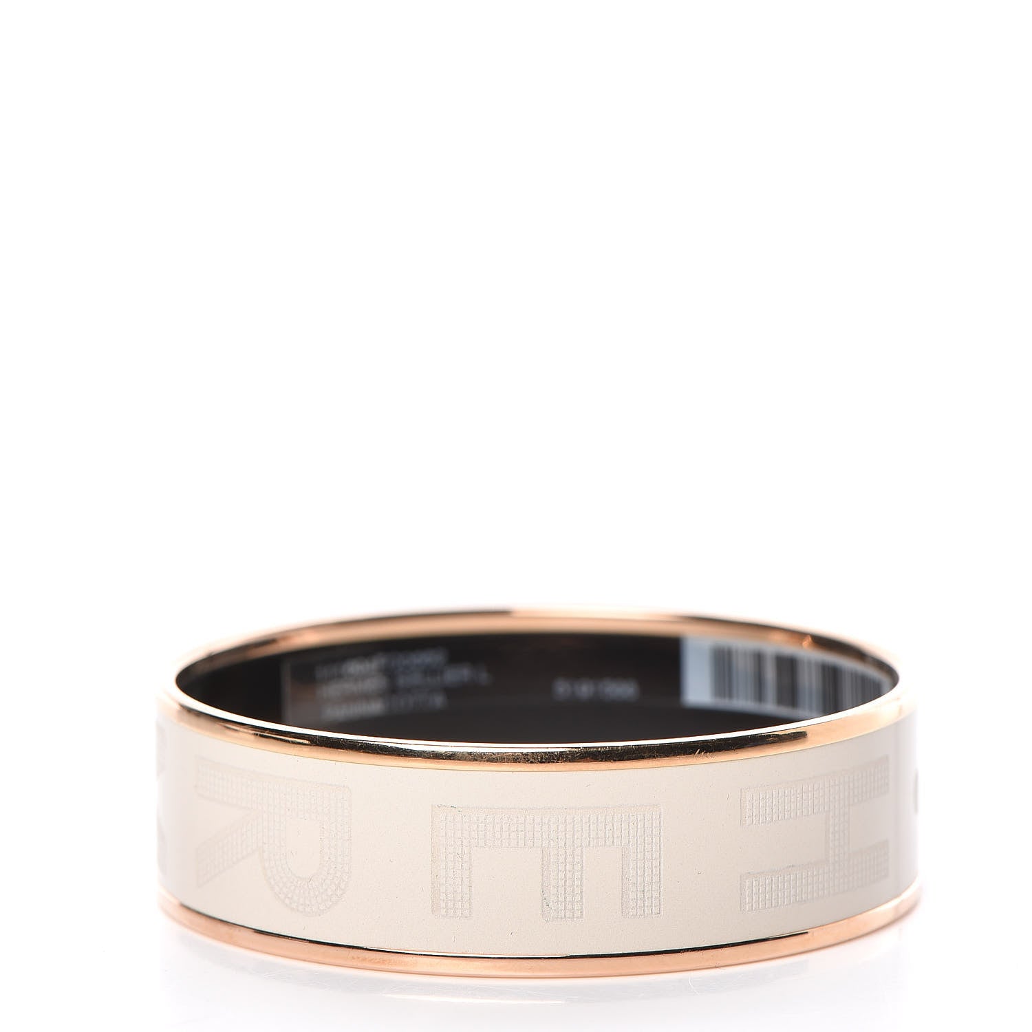 Hermes Enamel Wide Printed Sellier Bracelet 62 Pannacotta 3 of 6