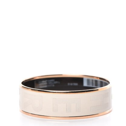 Hermes Enamel Wide Printed Sellier Bracelet 62 Pannacotta 3 of 6