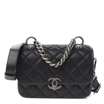 Chanel Caviar Iridescent Calfskin Quilted Small Daily Carry Messenger Black 1 of 12