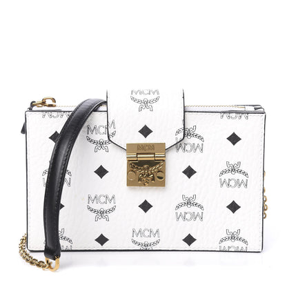 MCM Visetos Small Patricia Chain Wallet White 1 of 11